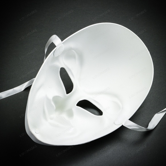 White Joker Creepy Clown Smile Halloween Full Face Theater Masquerade Face Mask - Picture 5 of 5